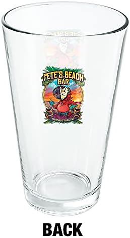 חופשת גן עדן טרופי בר החוף של פיט 16 כוס ליטר עוז, זכוכית מחוסמת, עיצוב מודפס &מגבר; מתנת אוהד מושלמת | נהדר